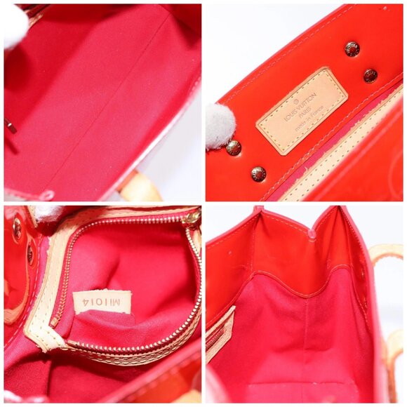 LOUIS VUITTON Monogram Vernis Reade PM Hand Bag Red Rouge M91088 LV Auth ep10371 - Picture 15 of 16